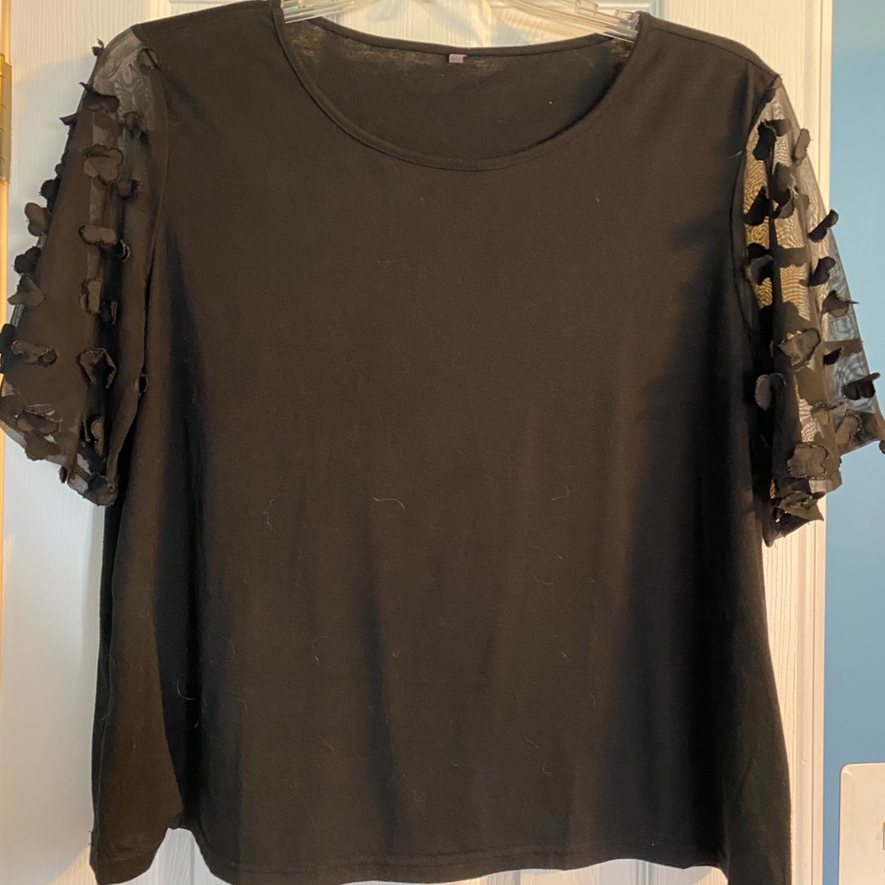 Boxy Shirt With Floral Sleeves
